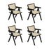 Oikiture 5PCS Dining Table Set Rectangle and Chair Rubberwood Black