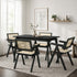 Oikiture 5PCS Dining Table Set Rectangle and Chair Rubberwood Black