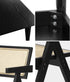 Oikiture 5PCS Dining Table Set Rectangle and Chair Rubberwood Black