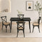 Oikiture 5PCS Dining Table Set Rectangle and Rubberwood Dining Chairs