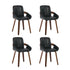 5 Piece Dining Table Set 120cm Rectangle Table 4 Faux Leather Armchairs Black