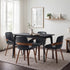 5 Piece Dining Table Set 120cm Rectangle Table 4 Faux Leather Armchairs Black