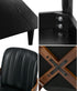 5 Piece Dining Table Set 120cm Rectangle Table 4 Faux Leather Armchairs Black