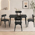 Oikiture 5PCS Dining Table Set 100cm Rectangle and Chairs Black