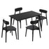 Oikiture 5PCS Dining Table Set 100cm Rectangle and Chairs Black