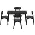 Oikiture 5PCS Dining Table Set 100cm Rectangle and Chairs Black