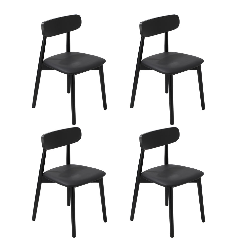 Oikiture 5PCS Dining Table Set 100cm Rectangle and Chairs Black