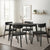 Oikiture 5PCS Dining Table Set 100cm Rectangle and Chairs Black