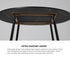 Oikiture 110cm Round Dining Table with 4 Chairs Faux Leather Black