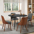 Oikiture 110cm Round Dining Table with 4PCS Chairs Faux Linen Grey