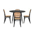 Oikiture 110cm Round Dining Table with 4PCS Dining Chairs Wooden Black