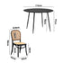 Oikiture 110cm Round Dining Table with 4PCS Dining Chairs Wooden Black