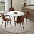 Round Dining Table & 4PCS Dining Chairs PU Brown