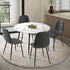 Round Dining Table & 4PCS Dining Chairs PU Grey