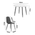 Round Dining Table & 4PCS Dining Chairs PU Grey