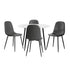 Round Dining Table & 4PCS Dining Chairs PU Grey