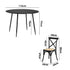 Oikiture 110cm Round Dining Table with 4PCS Dining Chairs Birch Timber Black