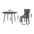 110cm Round Dining Table with 4 Dining Chairs Velvet Grey