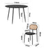 Oikiture 110cm Round Dining Table with 4PCS Dining Chairs PU Leather Black