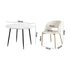 110cm Round Dining Table with 4PCS Dining Chairs Sherpa Gold