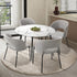 110cm Round Dining Table with 4PCS Chairs Grey Fabric
