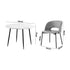 110cm Round Dining Table with 4PCS Chairs Grey Fabric