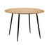 110cm Round Dining Table with 4PCS Dining Chairs Leather Black