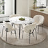 110cm Round Dining Table with 4PCS Chairs White Sherpa