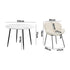 110cm Round Dining Table with 4PCS Chairs White Sherpa