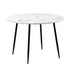110cm Round Dining Table with 4PCS Chairs White Sherpa