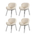110cm Round Dining Table with 4PCS Chairs White Sherpa