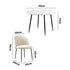 Round Dining Table & 4PCS Dining Chairs White Sherpa