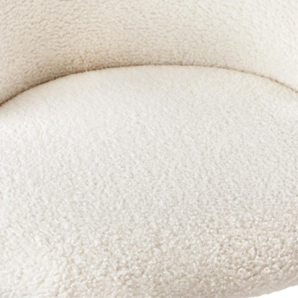 Round Dining Table & 4PCS Dining Chairs White Sherpa