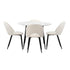 Round Dining Table & 4PCS Dining Chairs Sherpa White