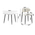Oikiture 110cm Round Dining Table with 4x Dining Chairs Boucle Black&White