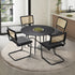5PCS Dining Set 1.1m Round Table and Chairs PU Leather Pad