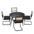 5PCS Dining Set 1.1m Round Table and Chairs PU Leather Pad
