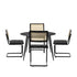 5PCS Dining Set 1.1m Round Table and Chairs PU Leather Pad