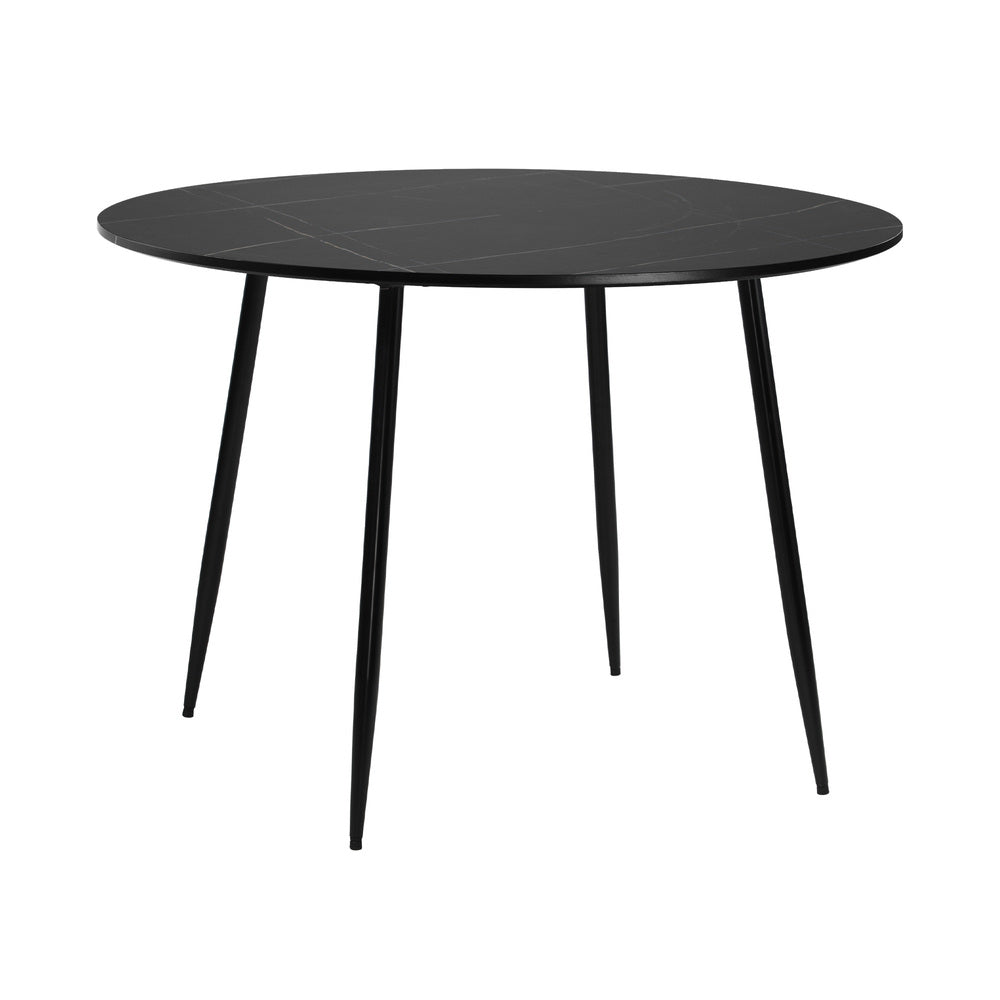 5PCS Dining Set 1.1m Round Table and Chairs PU Leather Pad