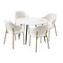 110cm Round Dining Table with 4PCS Chairs Sherpa Gold