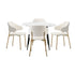 110cm Round Dining Table with 4PCS Chairs Sherpa Gold