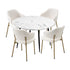 110cm Round Dining Table with 4PCS Chairs Sherpa Gold