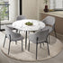 110cm Round Dining Table with 4PCS Chairs Fabric Grey