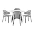 110cm Round Dining Table with 4PCS Chairs Fabric Grey