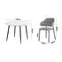 110cm Round Dining Table with 4PCS Chairs Fabric Grey