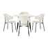 Round Dining Table with 4PCS Chairs Sherpa White