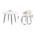 Round Dining Table with 4PCS Chairs Sherpa White