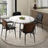 Oikiture Round Dining Table & 4PCS Dining Chairs PU Black