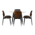 Oikiture Round Dining Table & 4PCS Dining Chairs PU Black