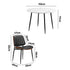 Oikiture Round Dining Table & 4PCS Dining Chairs PU Black